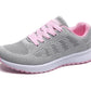 Women's Sneaker 2024 New Fashion Breathable Trainers Comfortable Sneakers Mesh Fabric Lace Up Women's Tennis Shoes For Women