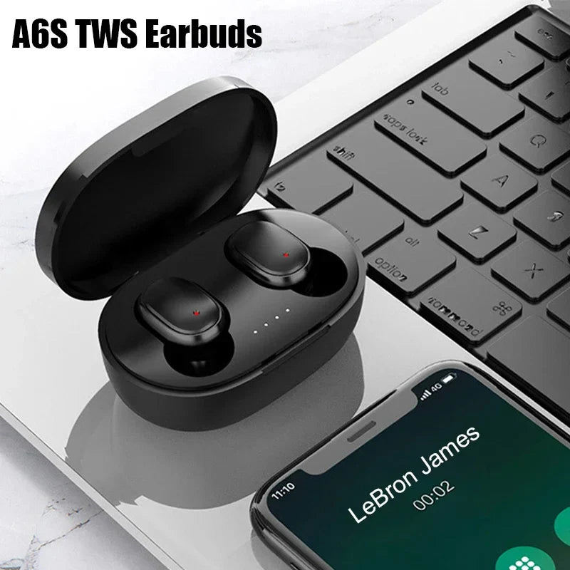 Оригінальні бездротові навушники A6S TWS Bluetooth Спортивні стерео навушники Bluetooth для Xiaomi Huawei iPhone