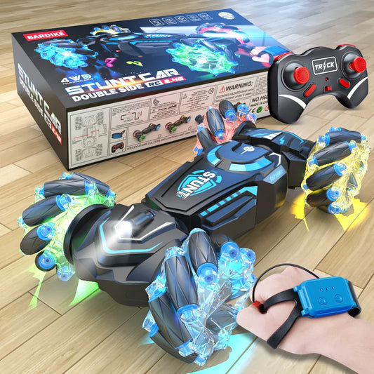4WD RC трюкова машина з обертанням і дрифтом, 2.4G бездротове дистанційне керування, звукова та світлова іграшкова машина для дітей та хлопчиків