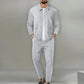 New Men's Jacket POLO Shirt 2 sets Long Sleeve Casual Fashion Commercial Breathable lapel, Pants pull Rope Solid Color Men 2 set