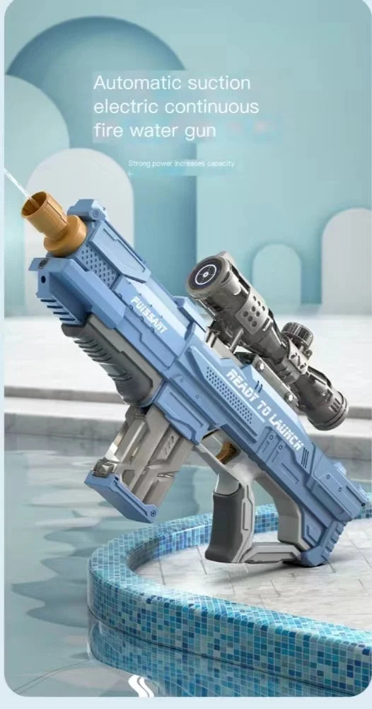 Electric water gun with fully automatic suction and continuous firing large capacity water sucking shooting water playing summer
