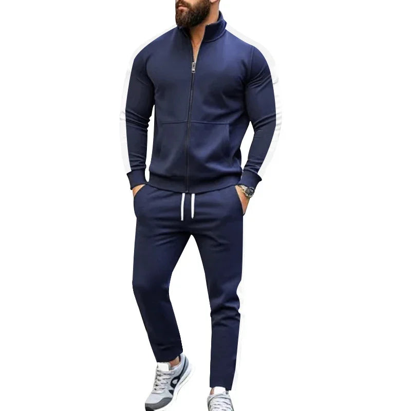 Casual Tracksuits Mens Autumn Fashion Side Striped Jackets And Pants Two Piece Sets For Men Sports Fitness Sweatsuits Streetwear