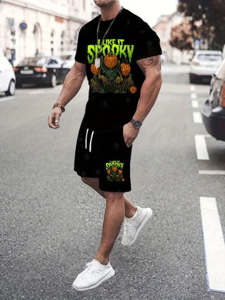 Hawaiian Coconut 3D Print Fashion Crew Neck Men's Suit Everyday Casual Short Sleeve And Shorts Harajuku Street Fashion Suit