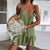 Dress Women Sexy Spaghetti Strap Ruffle Summer Dress 2025 Cotton Linen Vestidos Green Dresses Off Shoulder Sexy Mini Sundress
