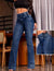 Streetwear Women's New Jeans Back Shirred Button Front High Waist Jeans Temperament Commuting Casual Comfortable Jeans