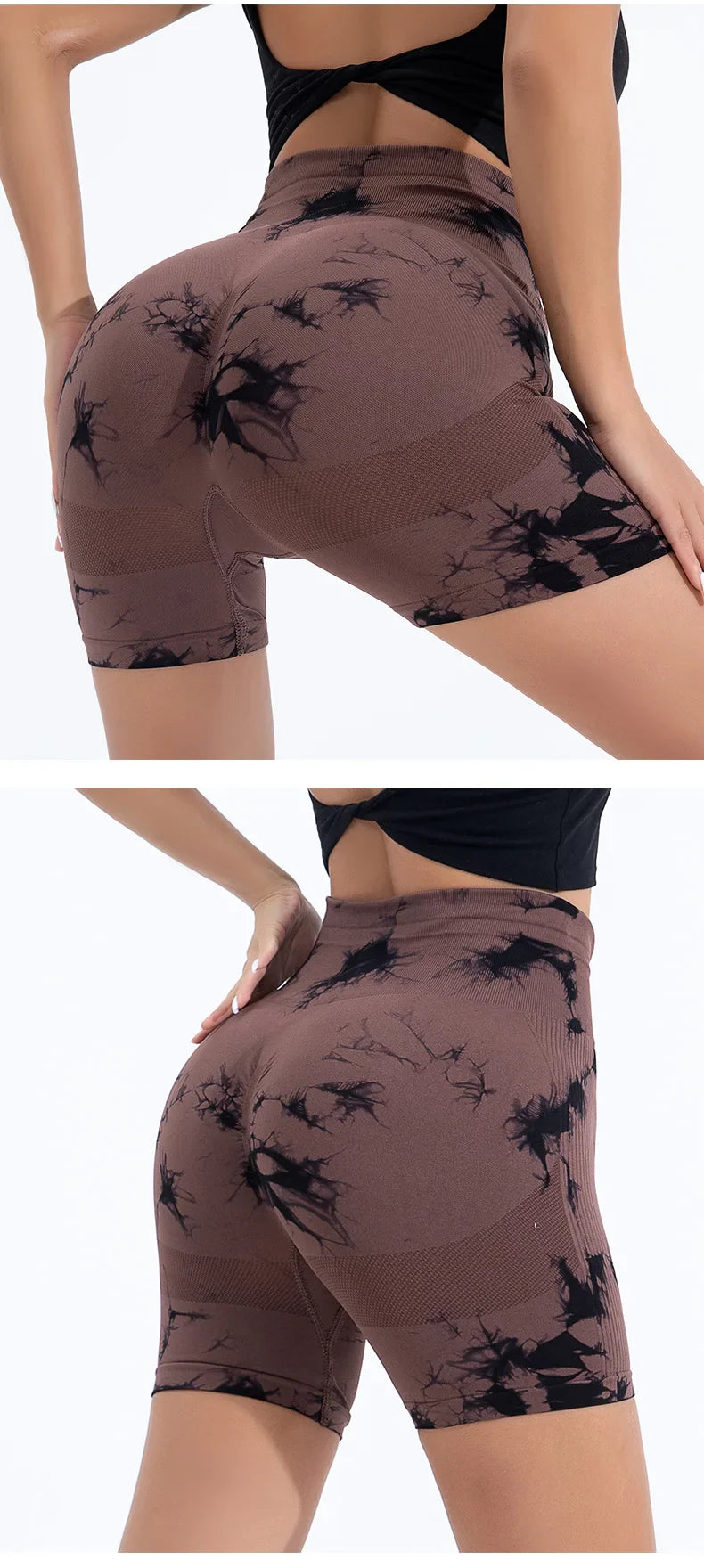 Summer Women High Waist Butt Lift Shorts Legging Seamless Leggings Fashion Tie Dye Shorts Gym Workout Running Pants