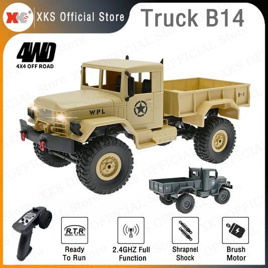 WPL B14 RC автомобіль 1/16 2.4G пульт дистанційного керування 4WD позашляховик для скелелазіння з LED підсвіткою електричний багі позашляховий RC вантажівка іграшка подарунок для хлопчиків