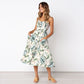 Summer New Women Sexy Sling Pocket Button Dot Beach Dress 2024 Female Bohemia Holiday Retro Fashion Solid Color Women's Clothing
