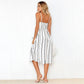Summer New Women Sexy Sling Pocket Button Dot Beach Dress 2024 Female Bohemia Holiday Retro Fashion Solid Color Women's Clothing