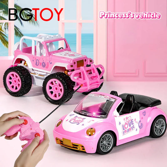 BGTOY RC автомобіль з дистанційним керуванням рожевого кольору, позашляховик, електромобіль зі світлом для дітей, хлопчиків і дівчаток, іграшки, різдвяні та святкові подарунки