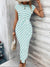 Elegant And Elegant Waist Lace Up Striped Round Neck Short Sleeve Long Dress Summer Party Bodycon Women's Dresses