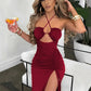 Sleeveless Sexy Female Midi Backless Dresses Slim Night Club Party Women's Dress Bodycon Vestidos Elegantes Para Mujer