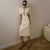 Women's White Knit Maxi Dress, Short Sleeve, Patchwork, Elegant Party Dress, Knitwear Lapel, High Street, Fashion