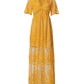 Jastie 2025 Summer Boho Women Maxi Dress Loose Embroidery White Lace long Tunic Beach Dress Vacation Holiday Women Clothing