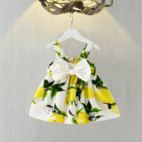 New Summer Baby Girl Dress Big Bow Infant Baby Girl Clothes Cute Print Sleeveless Newborn Infant Princess Dresses for Baby Girls
