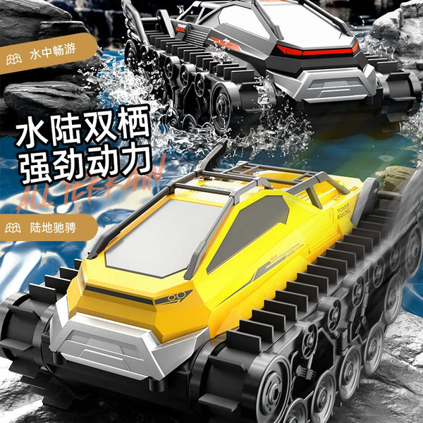 New amphibious tracked remote-controlled tank vehicle gesture sensing full proportional throttle children's toy cool stunt car