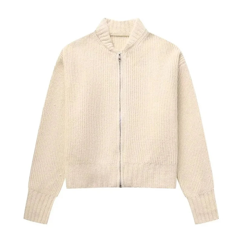 TRAF Sweater Cardigan for Women jacket tricots Coat Knit Outerwears Autumn Winter 2024 Woman Fashion Knitwear Cardigan for Woman