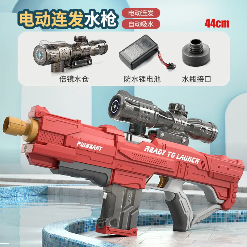 Electric water gun with fully automatic suction and continuous firing large capacity water sucking shooting water playing summer