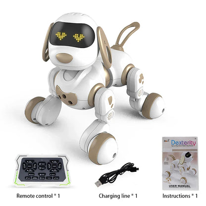Funny RC Robot Electronic Dog Stunt Dog Voice Command Touch-sense Music Song Robot Dog for Boys Girls Children's Toys 18011