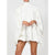 Modigirl Women's White Turtleneck Long Ruffled Sleeves Backless Dress 2025 Summer Spring New Elegant Party Mini Dress Woman