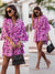 Elegant Summer Ruffl Mini Dress Office Dress for Women's Casual Bat Sleeve Flowers Print Bohemian Beach Vacation Sundress Women