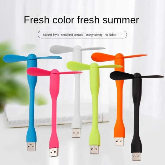 USB маленький вентилятор гнучкий вигнутий вентилятор для павербанка, ноутбука, ПК, зарядного пристрою змінного струму, портативний ручний міні-вентилятор для комп’ютера, літній гаджет