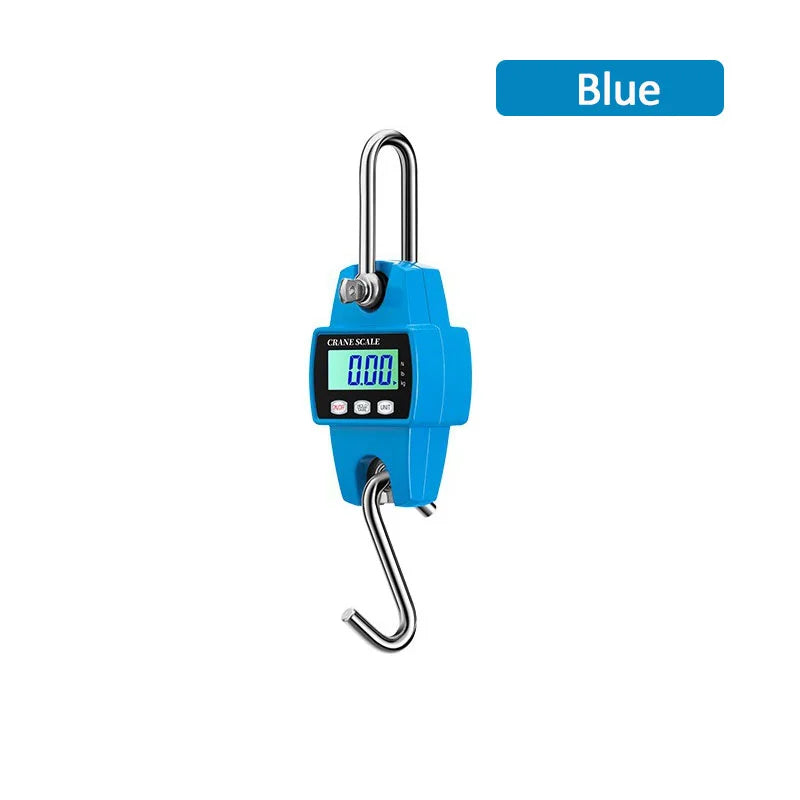 300kg High Precision Crane Scale Portable Electronic Stainless Steel Hook Hanging Scale LCD Digital Industrial Scales Kg/Lb/N