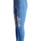 Women's Pocket Ripped Pants High Street Fashion Casual Autumn Solid Color Personalized jeans