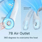 JISULIFE Portable Neck Fan, 4000 mAh Battery Rechargeable,5 Speeds Adjustable,Twistable Hands-Free Bladeless Neckband for Sports
