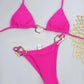 New Sexy Bikini Solid Color Lace-up Split Two-piece Swimsuit for Women