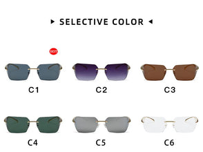 Unisex hip-hop sunglasses, irregular personality, frameless sunglasses, fashionable and trendy metal glasses