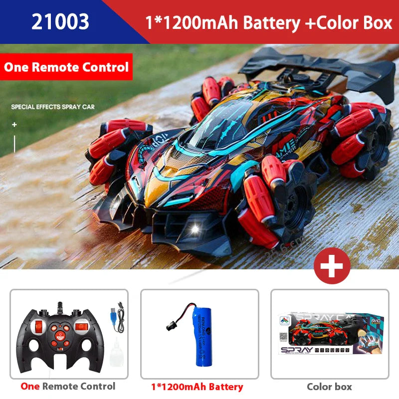 WLtoys F1 Drift RC автомобіль з LED підсвіткою, музикою, 2.4G радіокеруванням жестами рукавички, спреєм, трюковий автомобіль 4WD, електрична іграшка для дітей