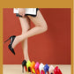 Temperament 12cm Super High Thin Heels Shoes Women Pumps Pointed Toe Colorful Patent Leather Stiletto Wedding Shoe Size 45
