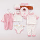 New In Spring Summer Newborn Girl Boy Clothes 0 To 3 Months Cartoon Cute Print Soft Tops Jumpsuit Baby Items 8Piece Sets BC300