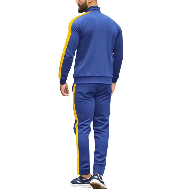 Casual Tracksuits Mens Autumn Fashion Side Striped Jackets And Pants Two Piece Sets For Men Sports Fitness Sweatsuits Streetwear