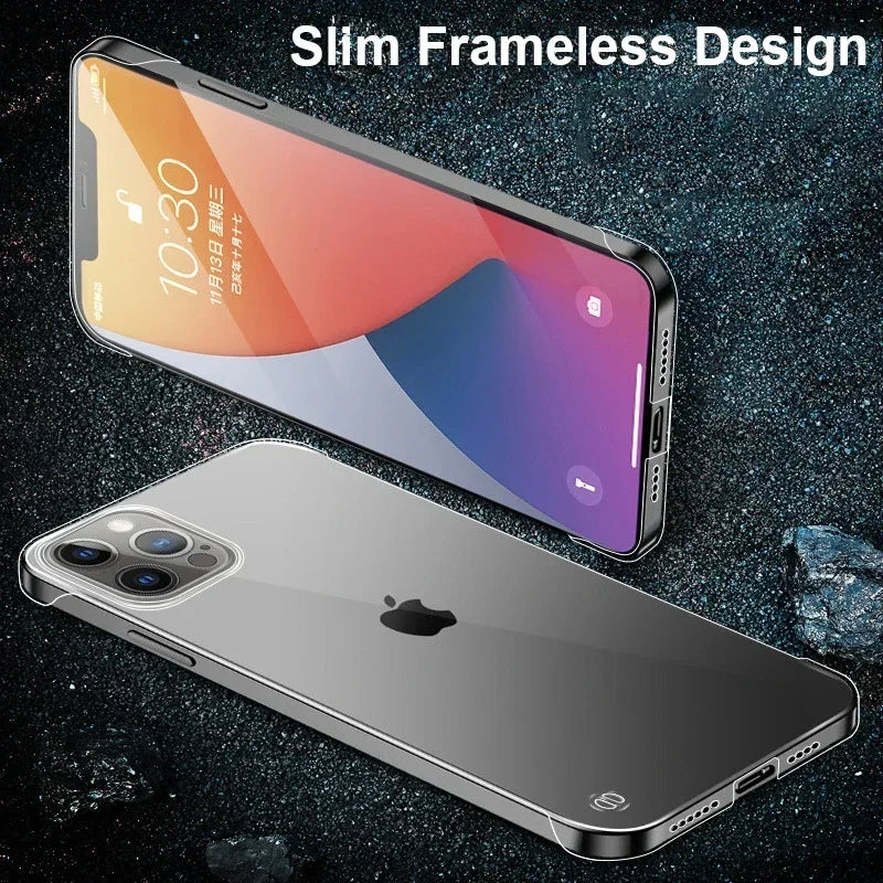 Тонкий безрамковий прозорий чохол для iPhone 16 15 14 13 12 Mini 11 Pro XS Max XR X 8 7 Plus SE 2022 прозоре пластикове покриття